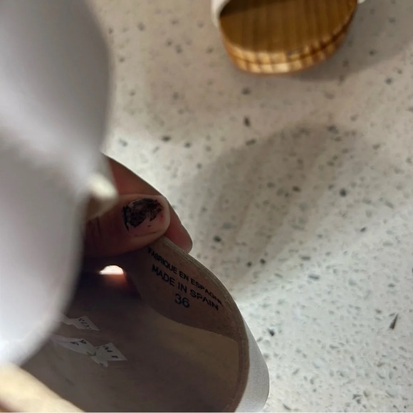 Free People Dune Wooden Beach White Leather Clog wood clog​​ - Picture 8 of 10